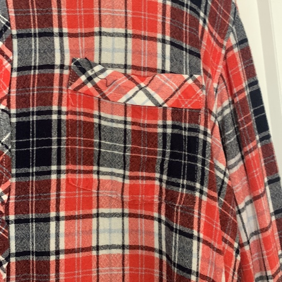 Orange Plaid Button Down - Picture 4 of 7